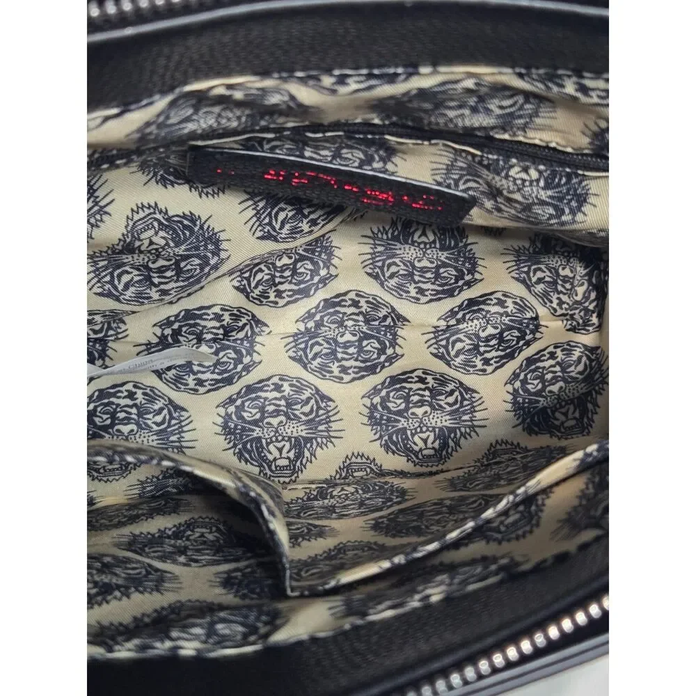 Ed Hardy Vintage Tattoo Print Satchel Bag | Black Rose Skull Y2K Handbag | EUC